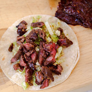 Asian Carne Asada Tacos on the Evo Flattop Griddle