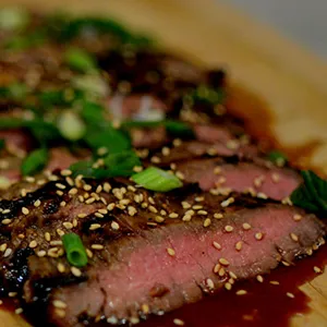 Sesame Skirt Steak with Soy-Ginger Sauce - Evo America, LLC - Official Site