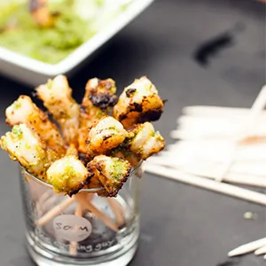 Grilled Pesto Shrimp on the Evo Flattop Griddle