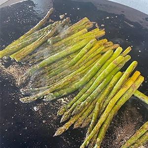 Asparagus Almandine on the Evo Flattop Griddle