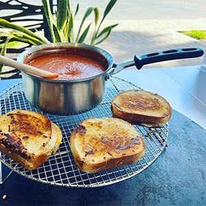 Grilled Cheese and Homemade Tomato Soup on the Evo Flattop Griddle
